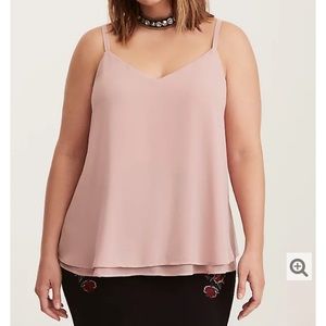 Torrid PINK DOUBLE LAYER CHIFFON SWING CAMI